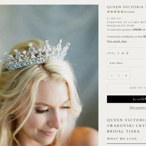 Eden Luxe Victoria Bridal Tiara
